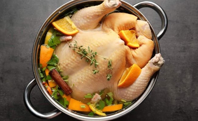 Turkey in brine pot