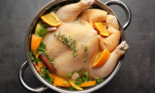 Turkey in brine pot